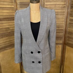 Zara Puff Sleeve Oversized Double Breasted Blazer